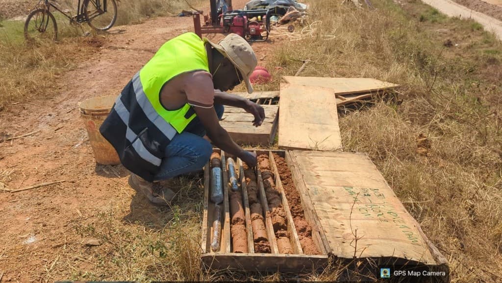 Borehole core samples logged in the field